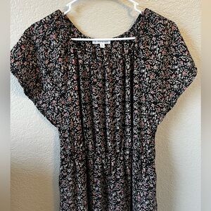 Downeast dark floral, long dress, size small